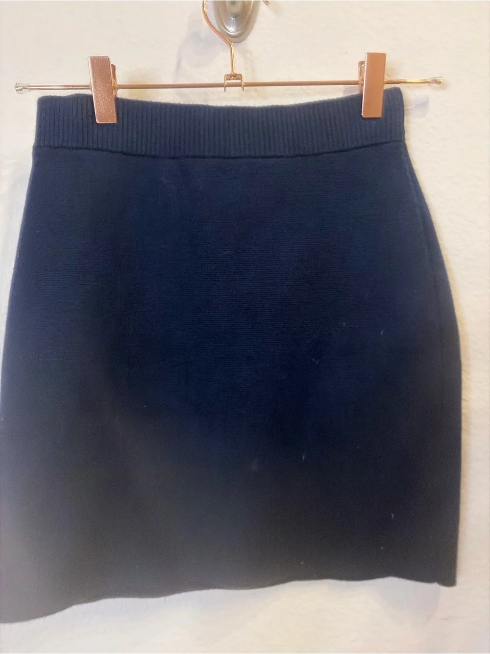 Babaton Navy Knit Pencil Skirt